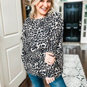 Clap for Yourself Long Sleeve Top in Animal Print